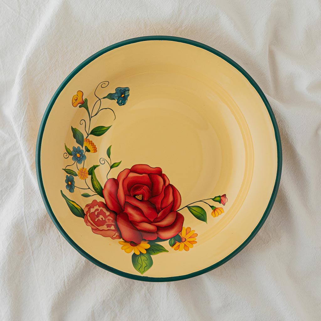 Roses Dinner Plate Green La Nueva Moderna USA
