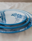 Blue Rooster Plate Set x3