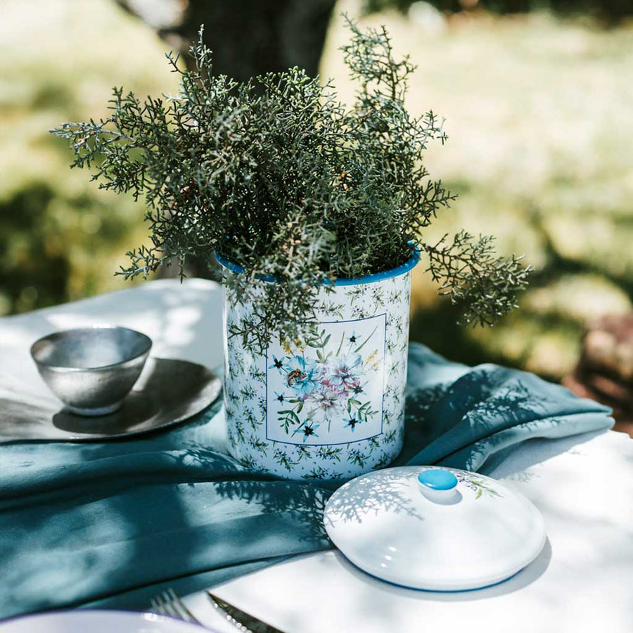 Olive and Flowers Container Jar Set x3