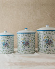 Olive and Flowers Container Jar Set x3